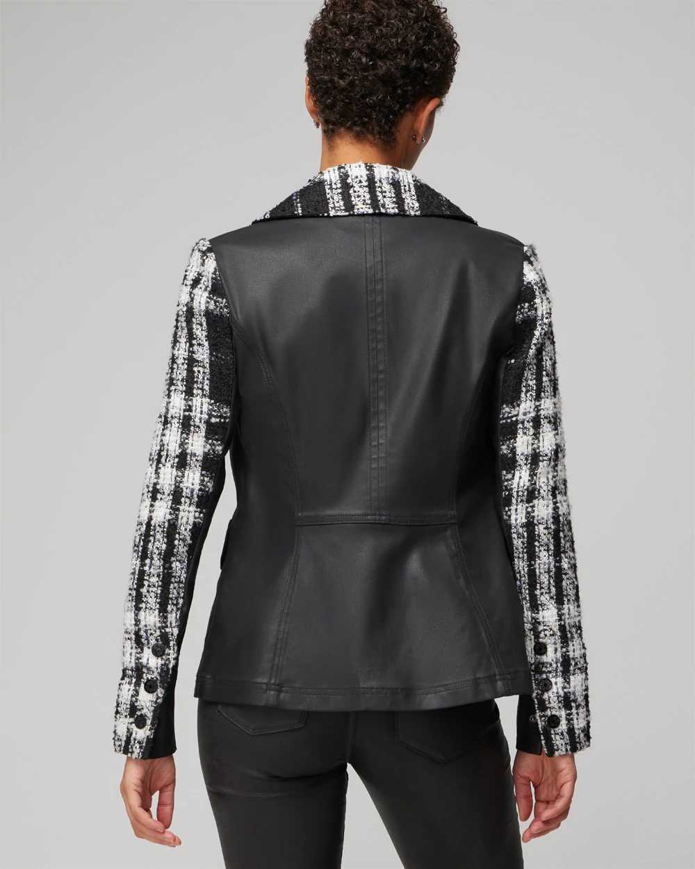 Tweed Pieced Coated Moto Jacket White House Black Market
